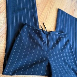 Elegant black and pink pin  Striped Women's Trousers